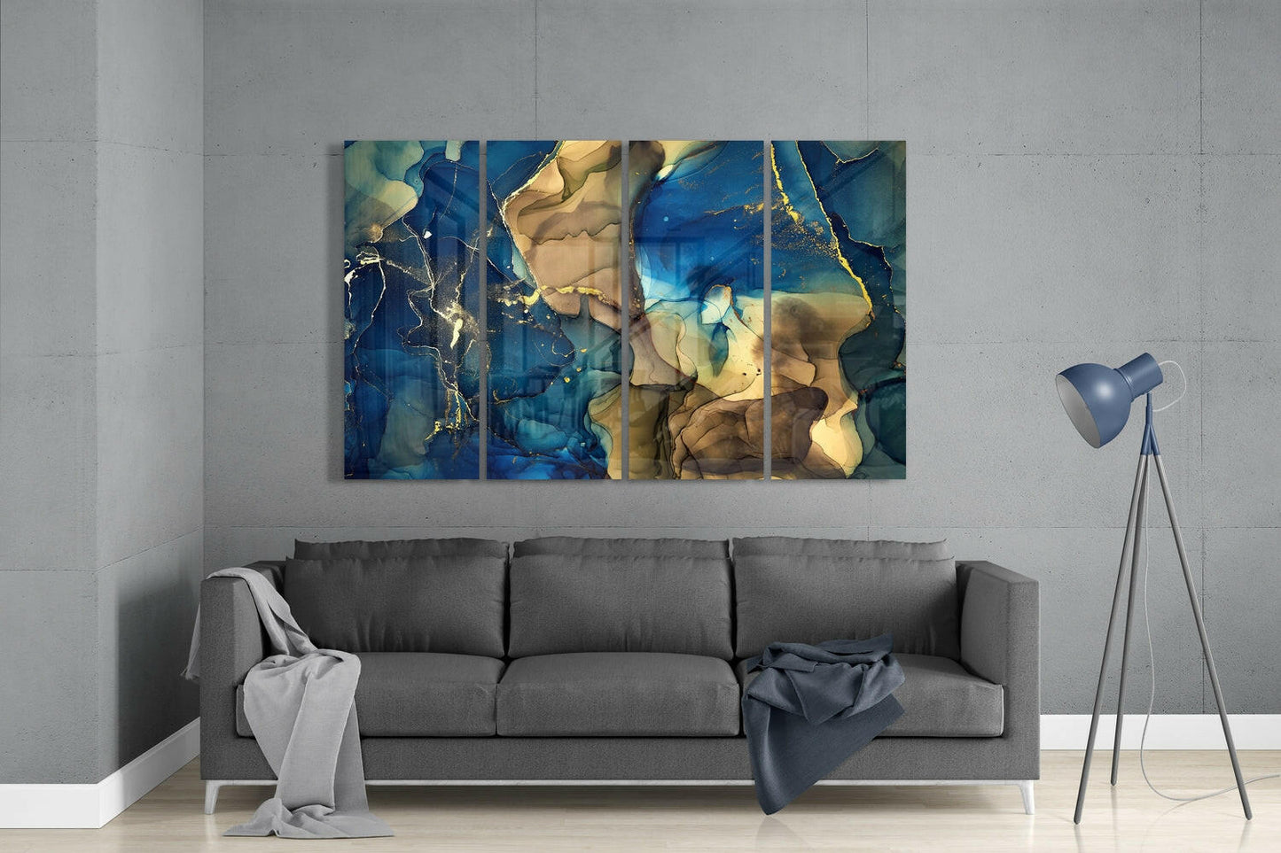 Insigneart USA Insigneart USA Marble 4 Pieces Mega Glass Wall Art (59"x36")