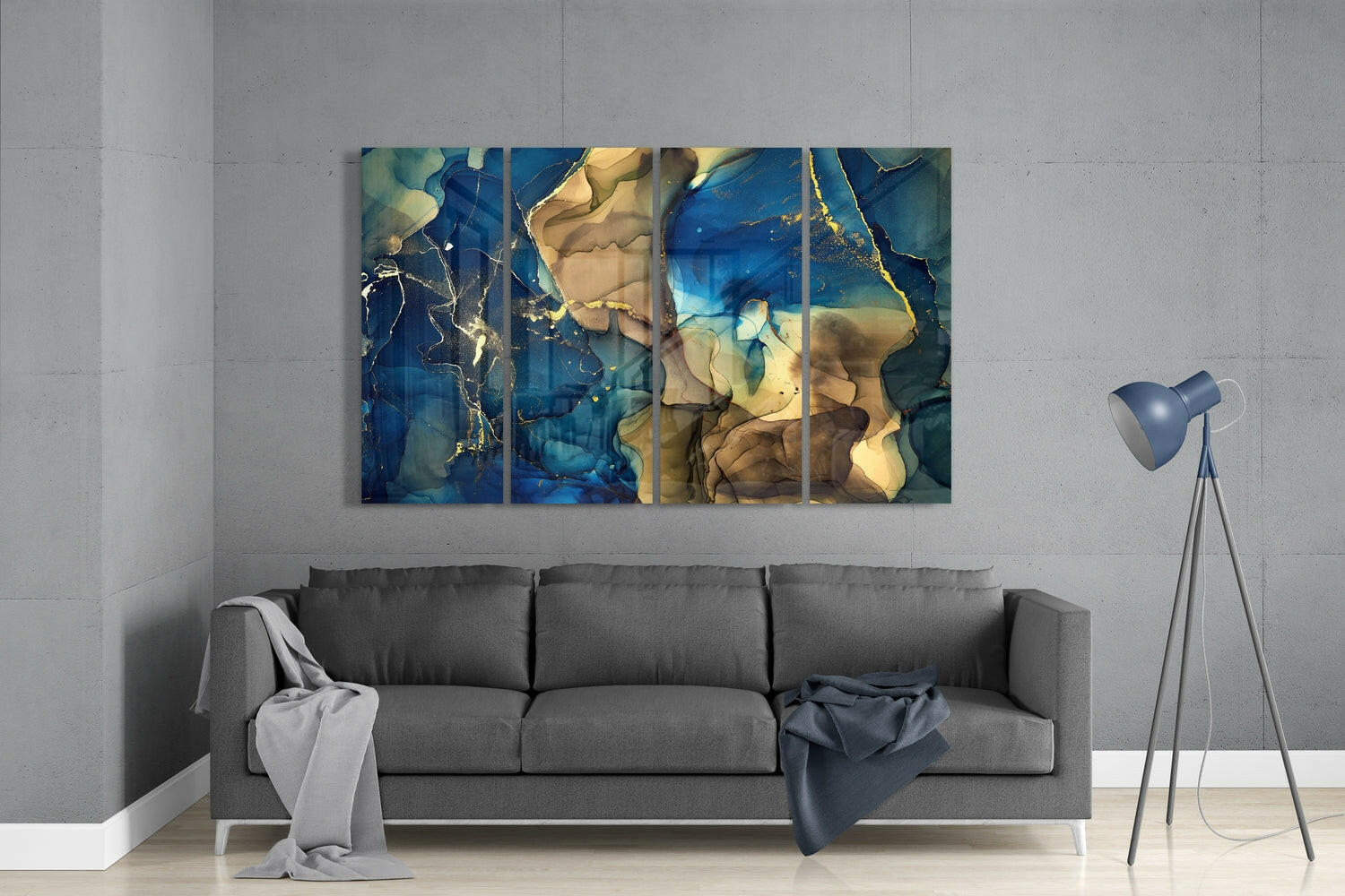 Insigneart USA Insigneart USA Marble 4 Pieces Mega Glass Wall Art (59"x36")