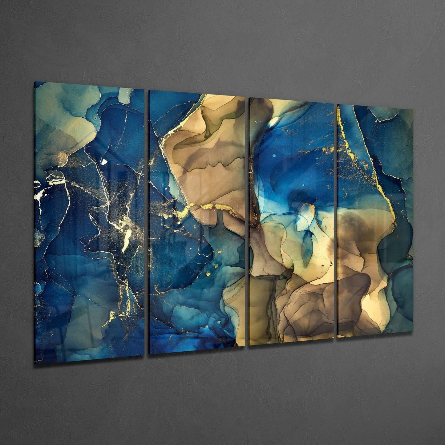 Insigneart USA Insigneart USA Marble 4 Pieces Mega Glass Wall Art (59"x36")
