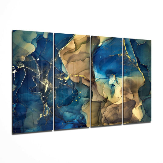 Insigneart USA Insigneart USA Marble 4 Pieces Mega Glass Wall Art (59"x36")
