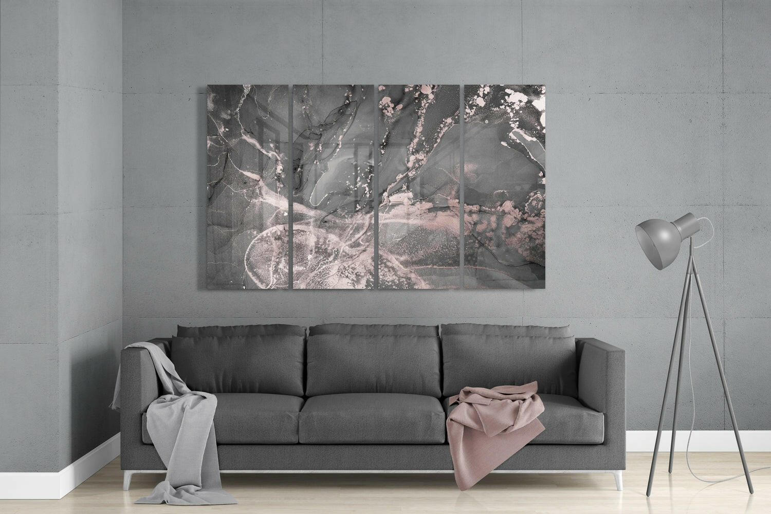 Insigneart USA Insigneart USA Marble 4 Pieces Mega Glass Wall Art (59"x36")