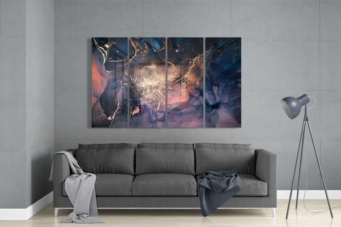 Insigneart USA Insigneart USA Marble 4 Pieces Mega Glass Wall Art (59"x36")