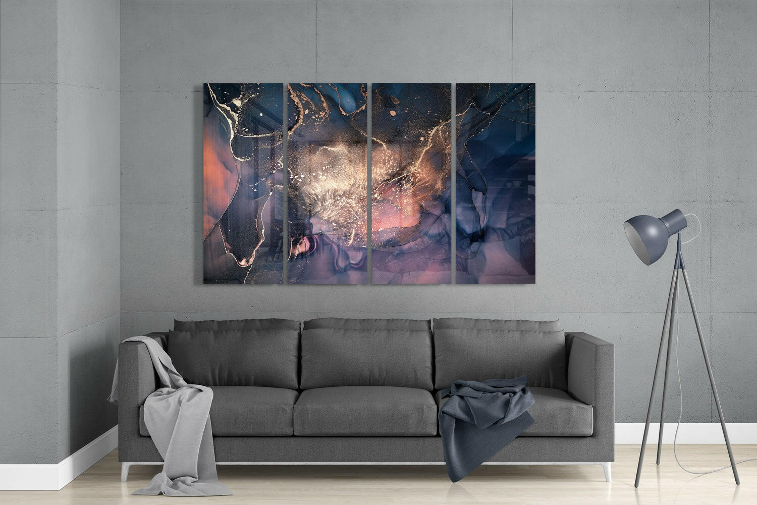 Insigneart USA Insigneart USA Marble 4 Pieces Mega Glass Wall Art (59"x36")