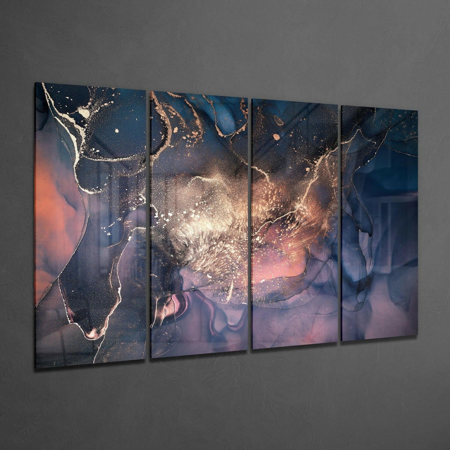 Insigneart USA Insigneart USA Marble 4 Pieces Mega Glass Wall Art (59"x36")