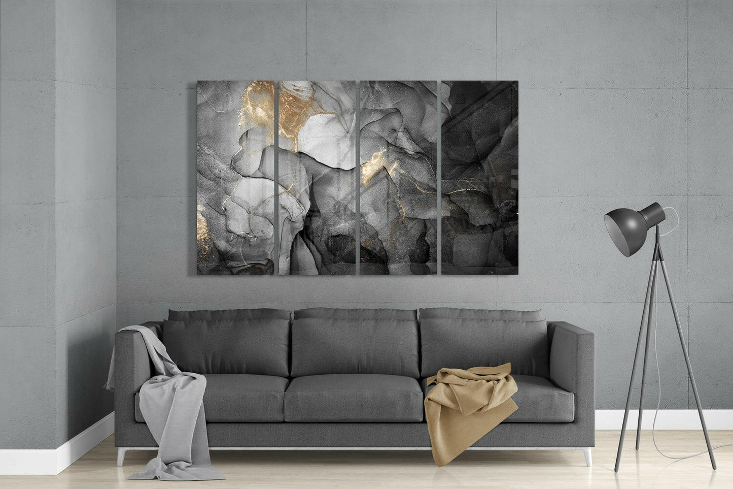 Marble 4 Pieces Mega Glass Wall Art (59"x36") Insigneart USA