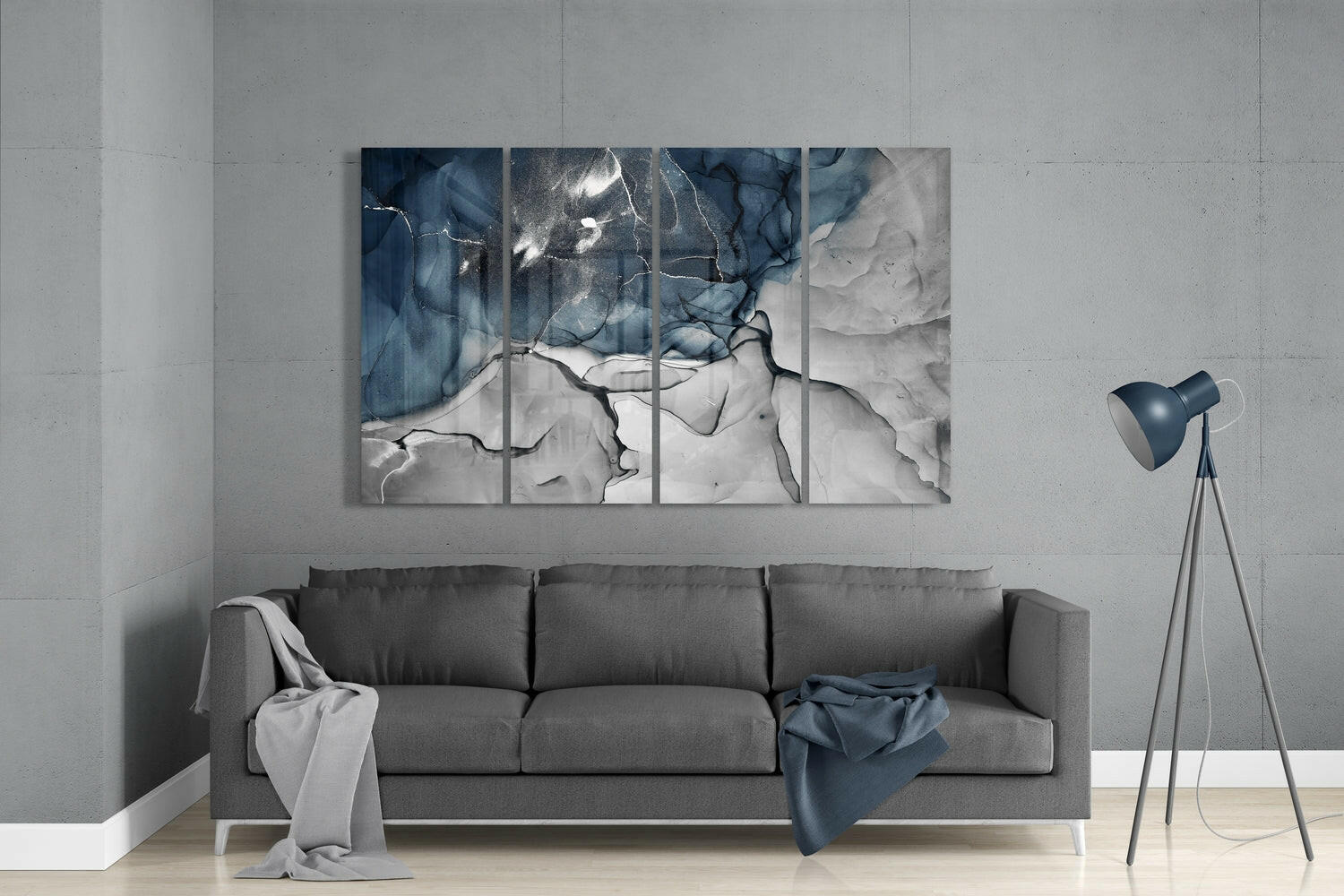 Insigneart USA Insigneart USA Marble 4 Pieces Mega Glass Wall Art (59"x36")