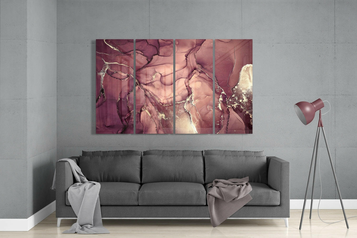 Marble 4 Pieces Mega Glass Wall Art (59"x36") Insigneart USA
