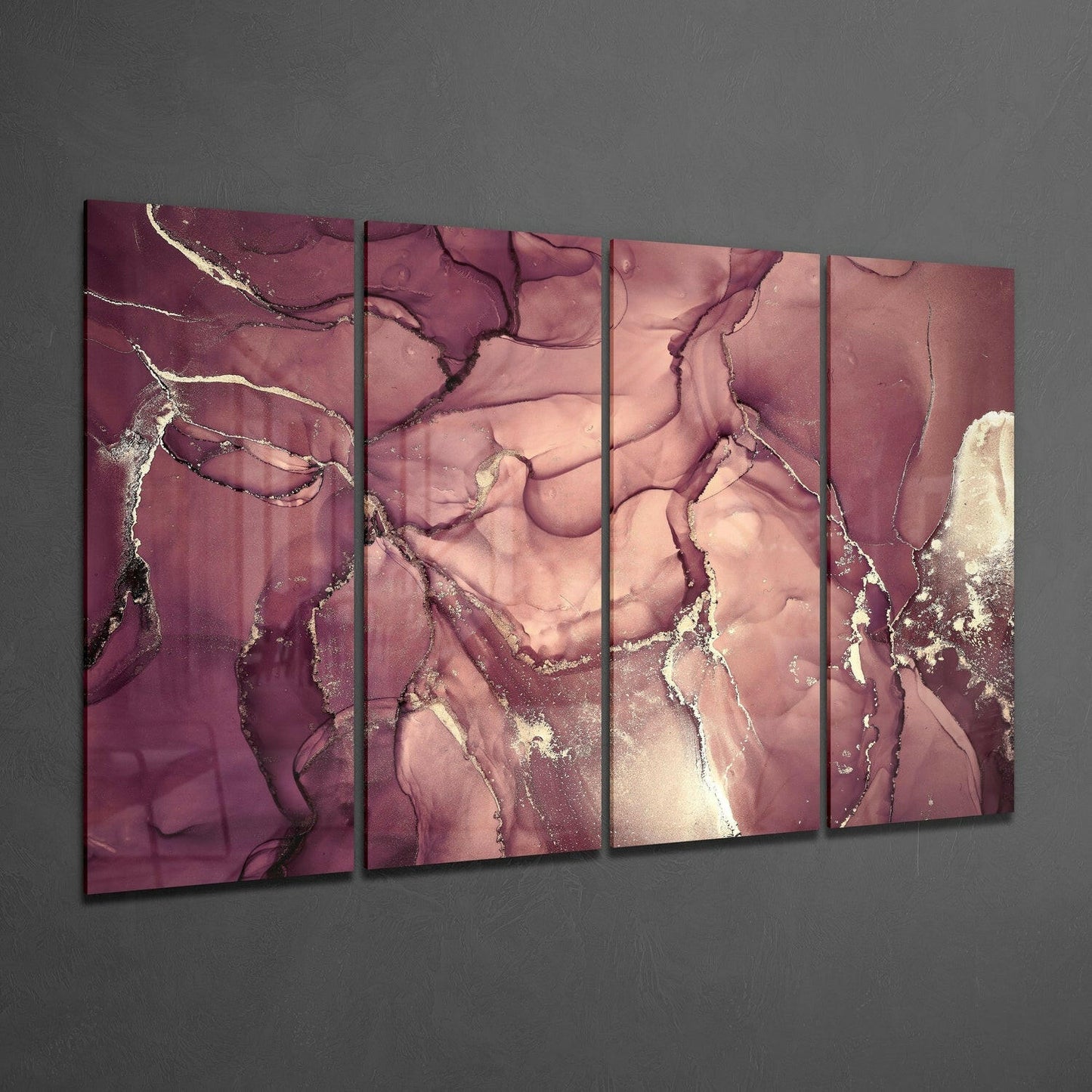 Marble 4 Pieces Mega Glass Wall Art (59"x36") Insigneart USA