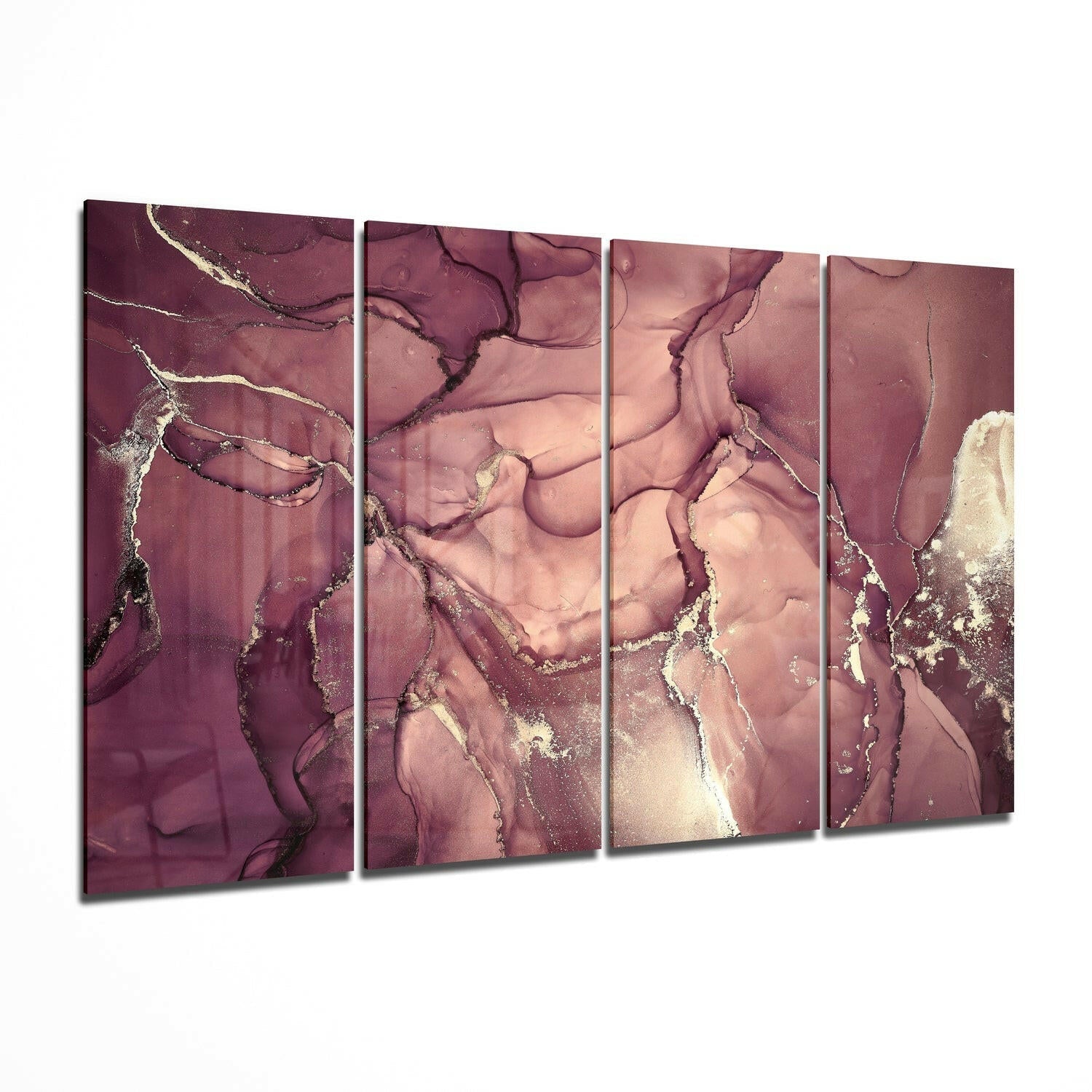 Marble 4 Pieces Mega Glass Wall Art (59"x36") Insigneart USA