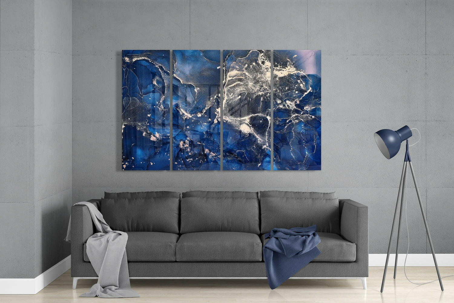 Insigneart USA Insigneart USA Marble 4 Pieces Mega Glass Wall Art (59"x36")