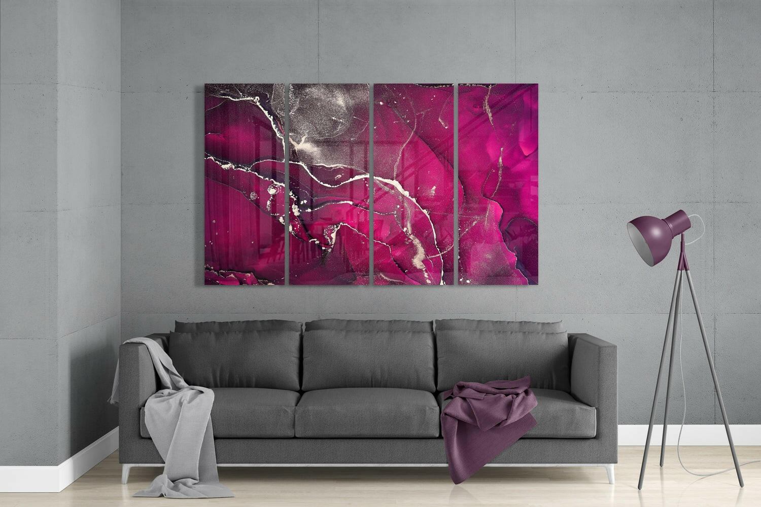 Insigneart USA Insigneart USA Marble 4 Pieces Mega Glass Wall Art (59"x36")