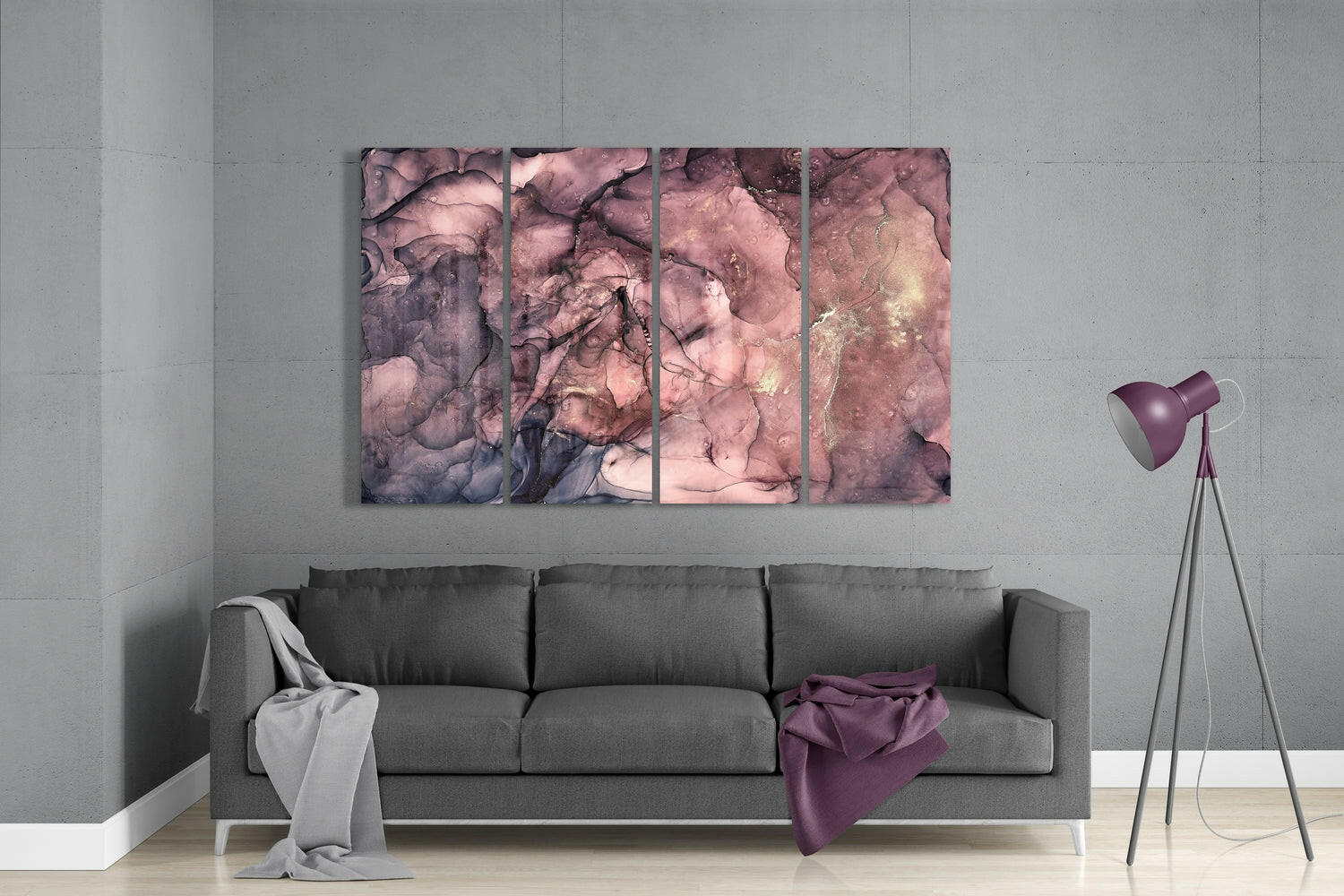 Insigneart USA Insigneart USA Marble 4 Pieces Mega Glass Wall Art (59"x36")