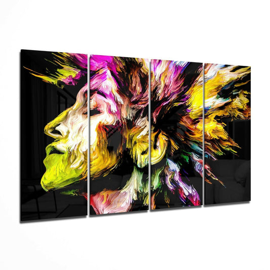 Insigneart USA Feel the Music 4 Pieces Mega Glass Wall Art (59"x36")