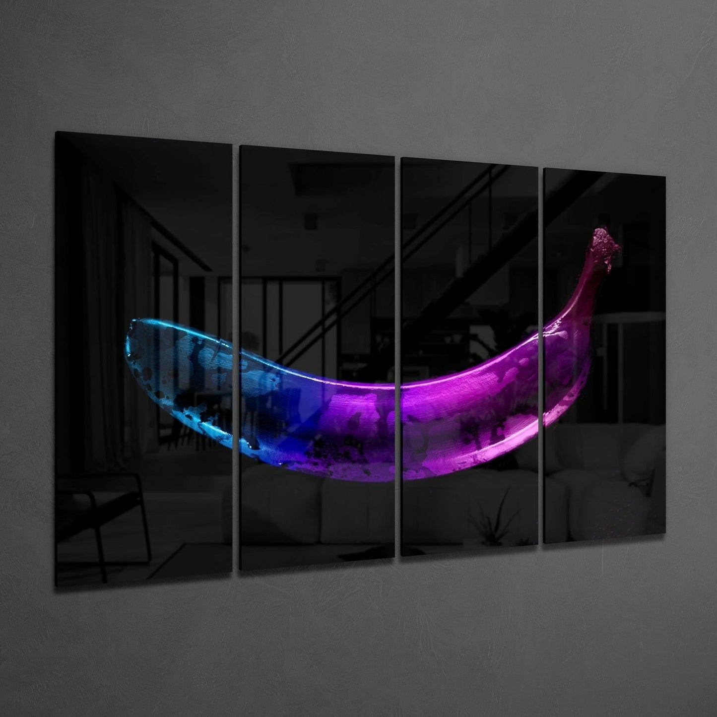 Insigneart USA Insigneart USA A Banana 4 Pieces Mega Glass Wall Art (59"x36")