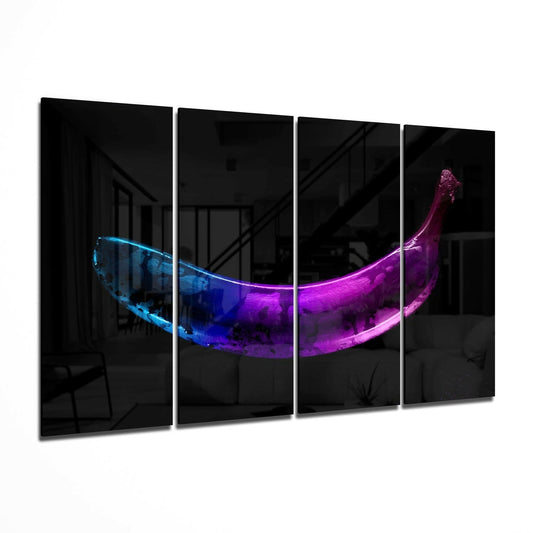 Insigneart USA Insigneart USA A Banana 4 Pieces Mega Glass Wall Art (59"x36")