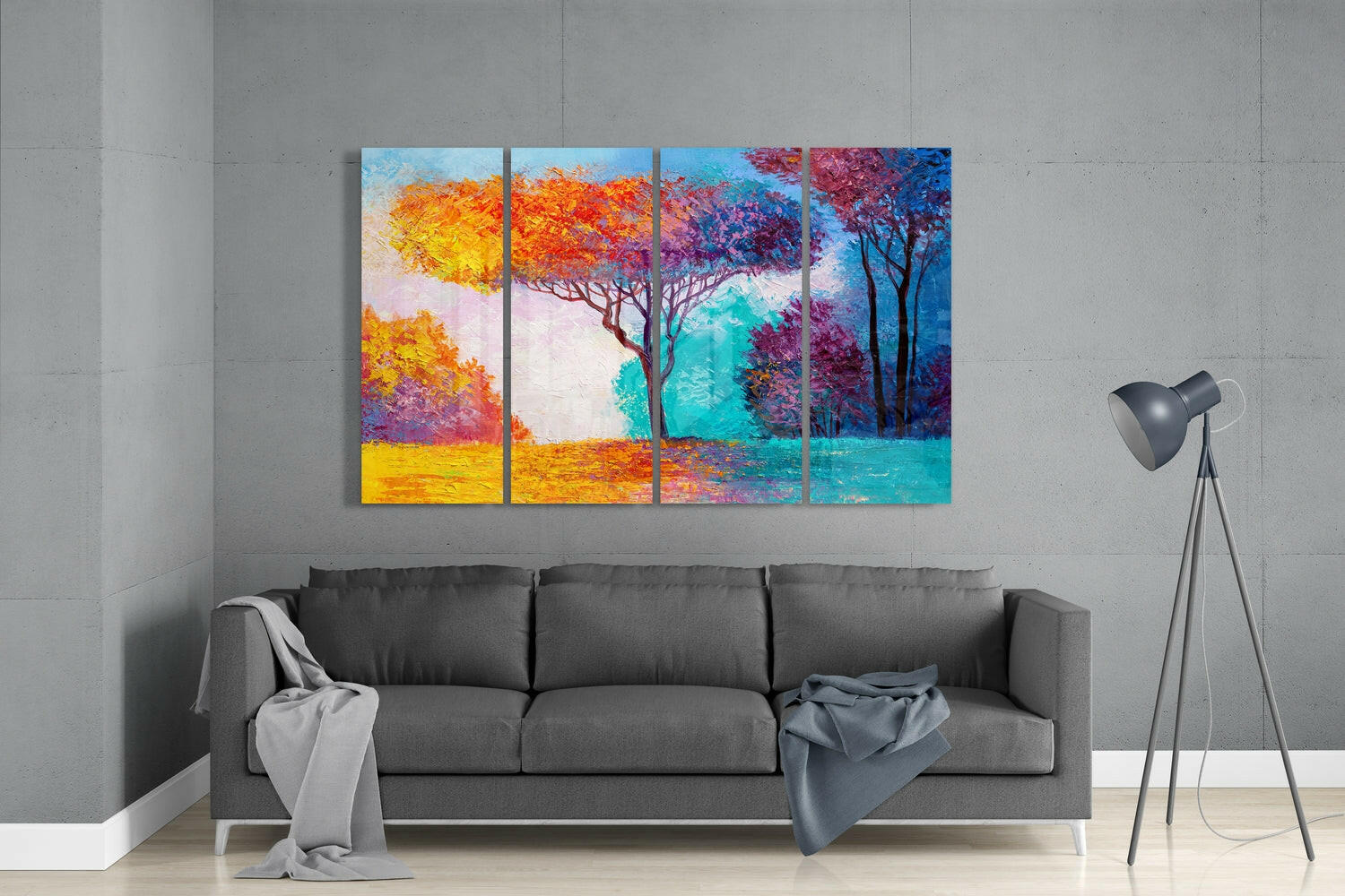 Insigneart USA Tree of Life 4 Pieces Mega Glass Wall Art (59"x36")