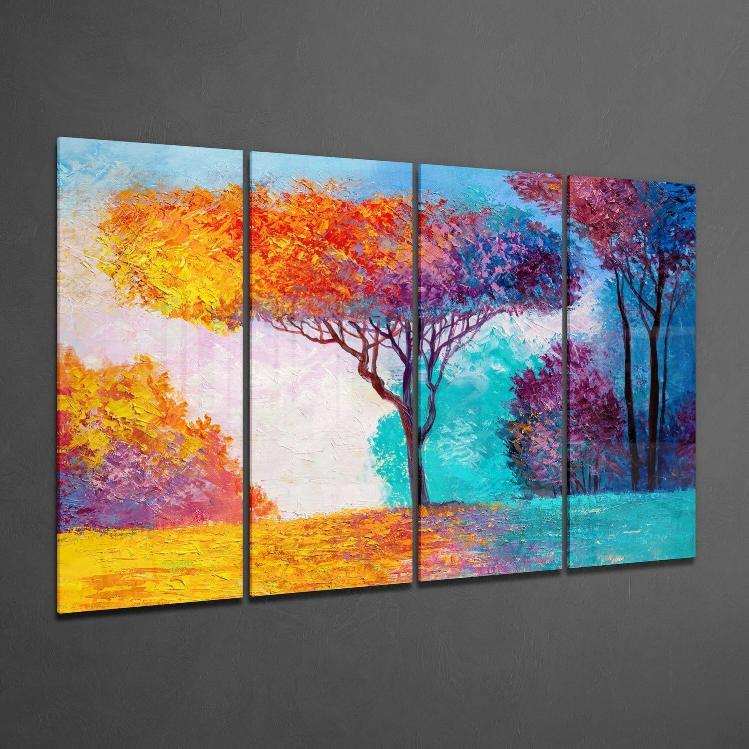 Insigneart USA Tree of Life 4 Pieces Mega Glass Wall Art (59"x36")