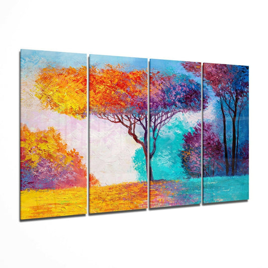 Insigneart USA Tree of Life 4 Pieces Mega Glass Wall Art (59"x36")