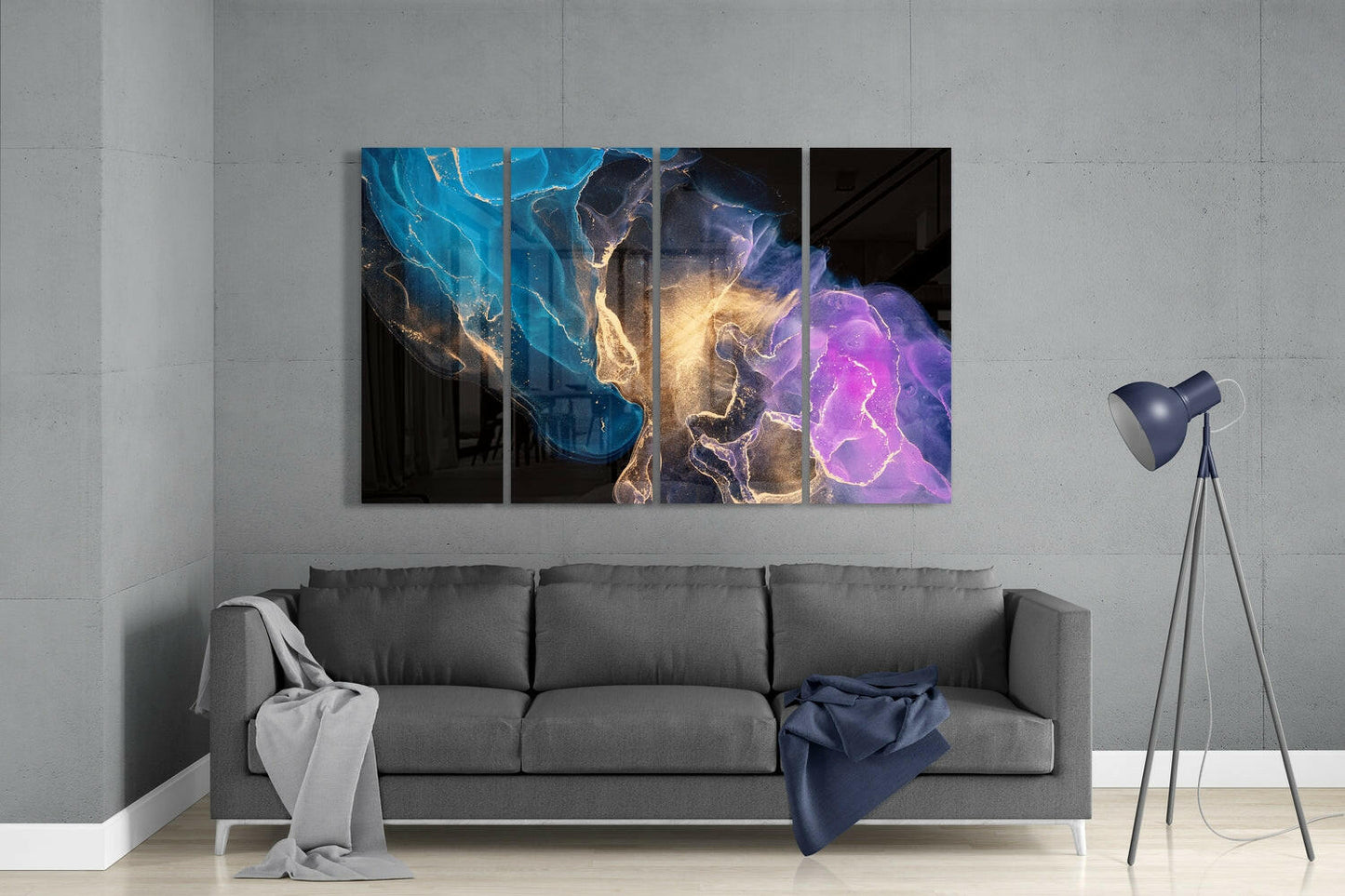 Insigneart USA Insigneart USA Collision 4 Pieces Mega Glass Wall Art (59"x36")