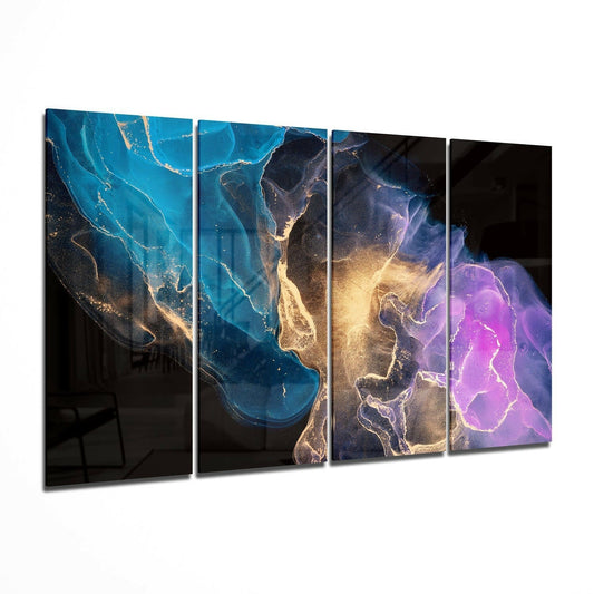 Insigneart USA Insigneart USA Collision 4 Pieces Mega Glass Wall Art (59"x36")