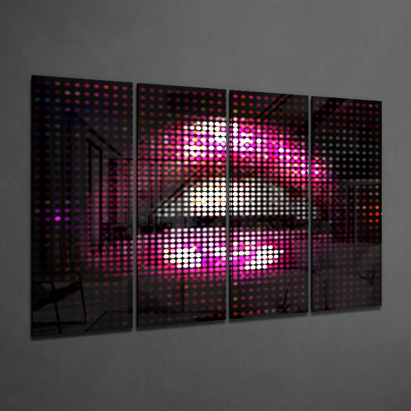 Insigneart USA Insigneart USA Lips 4 Pieces Mega Glass Wall Art (59"x36")