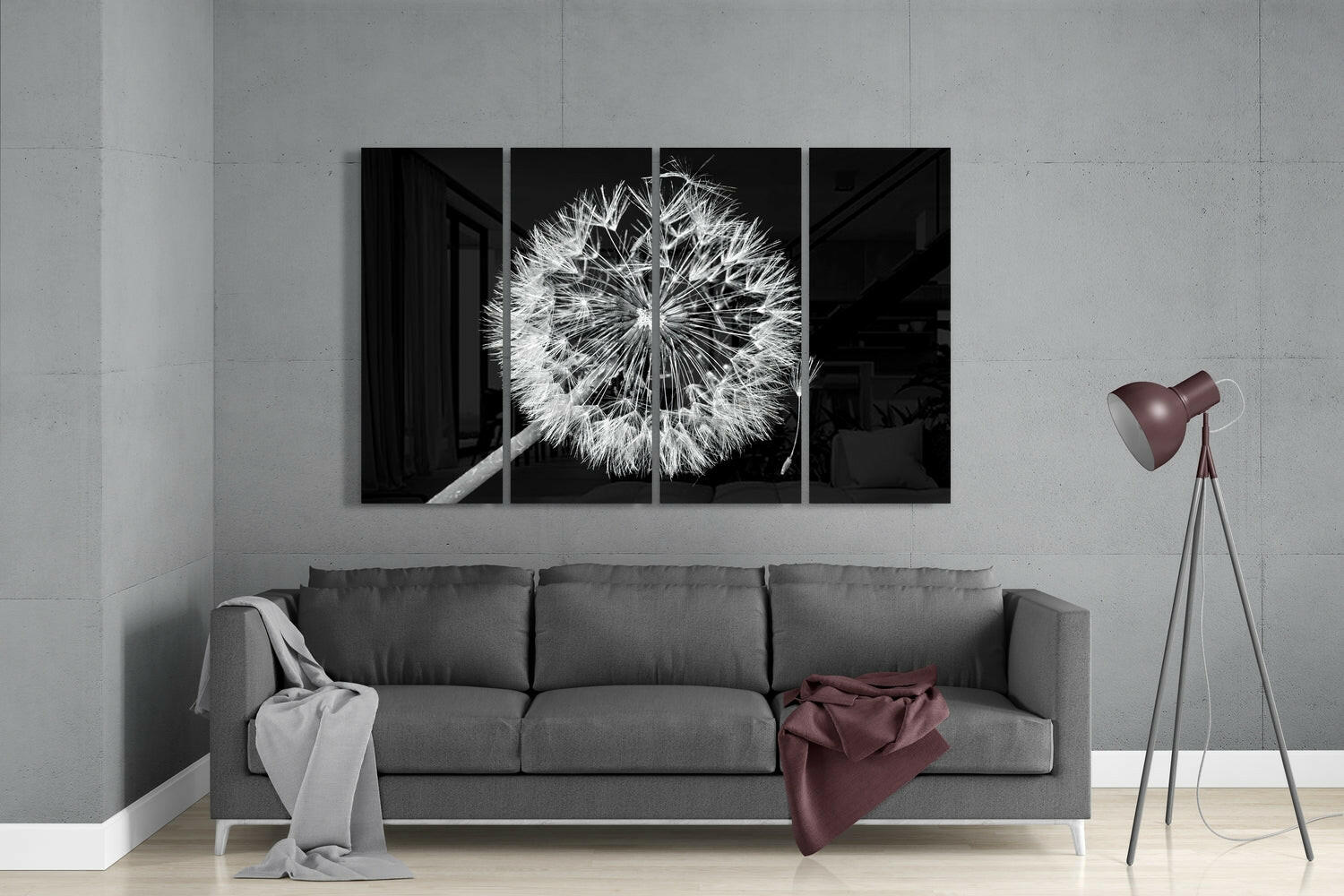 Insigneart USA Insigneart USA Dandelion 4 Pieces Mega Glass Wall Art (59"x36")