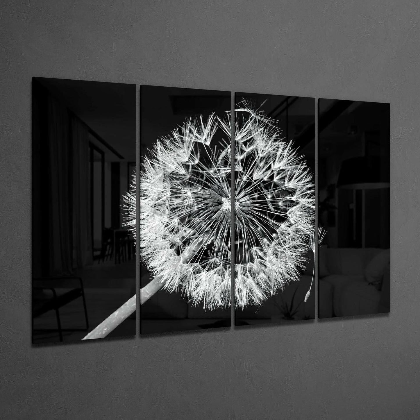 Insigneart USA Insigneart USA Dandelion 4 Pieces Mega Glass Wall Art (59"x36")