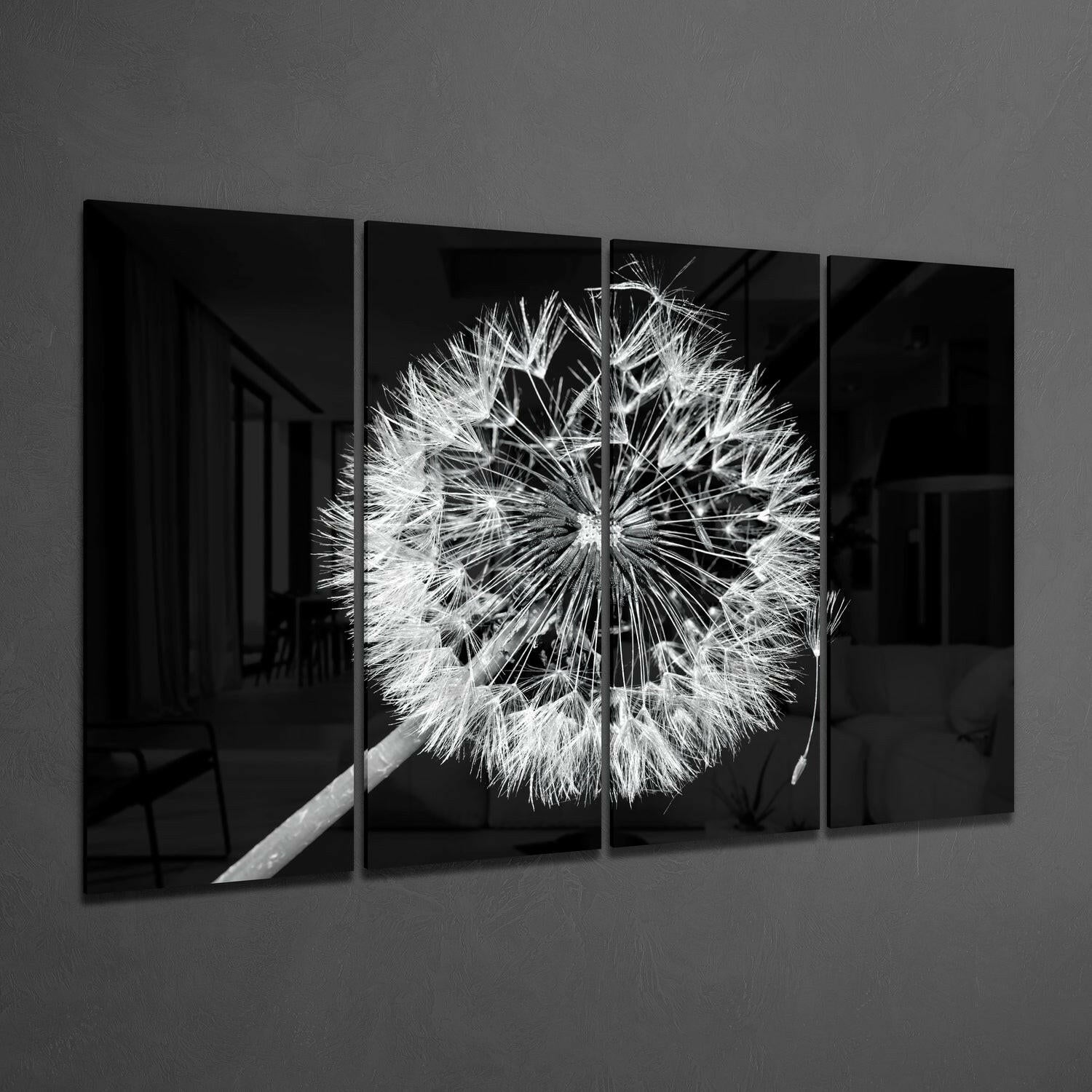 Insigneart USA Insigneart USA Dandelion 4 Pieces Mega Glass Wall Art (59"x36")