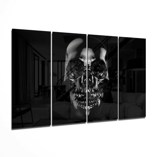 Insigneart USA Insigneart USA Skull 4 Pieces Mega Glass Wall Art (59"x36")