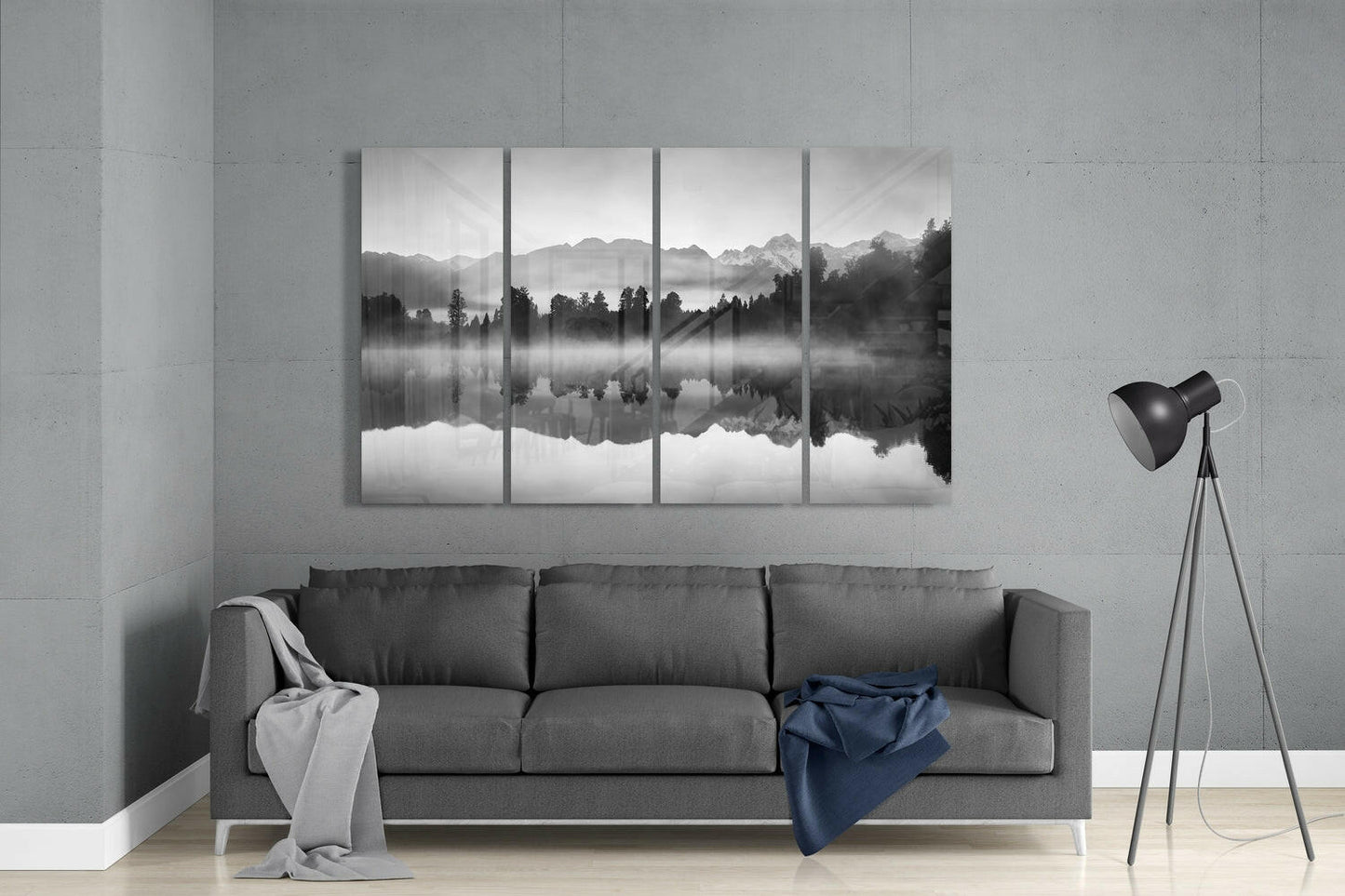 Insigneart USA Insigneart USA Foggy View 4 Pieces Mega Glass Wall Art (59"x36")