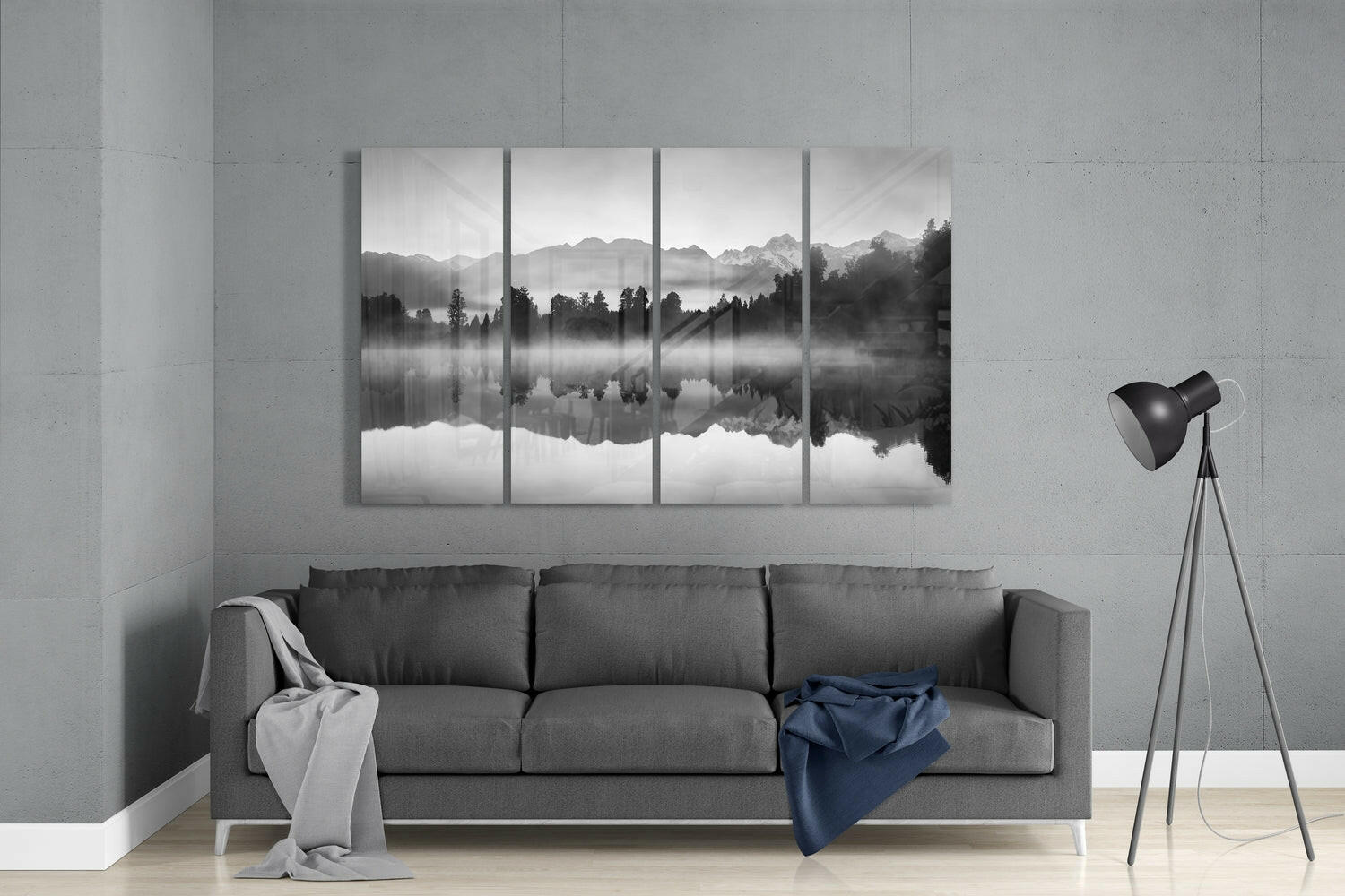 Insigneart USA Insigneart USA Foggy View 4 Pieces Mega Glass Wall Art (59"x36")