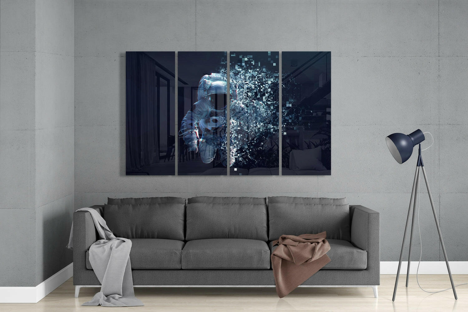 Insigneart USA Insigneart USA Astronaut 4 Pieces Mega Glass Wall Art (59"x36")