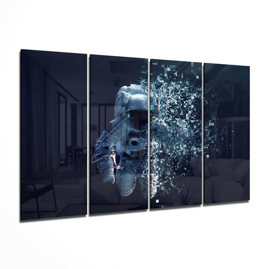Insigneart USA Insigneart USA Astronaut 4 Pieces Mega Glass Wall Art (59"x36")