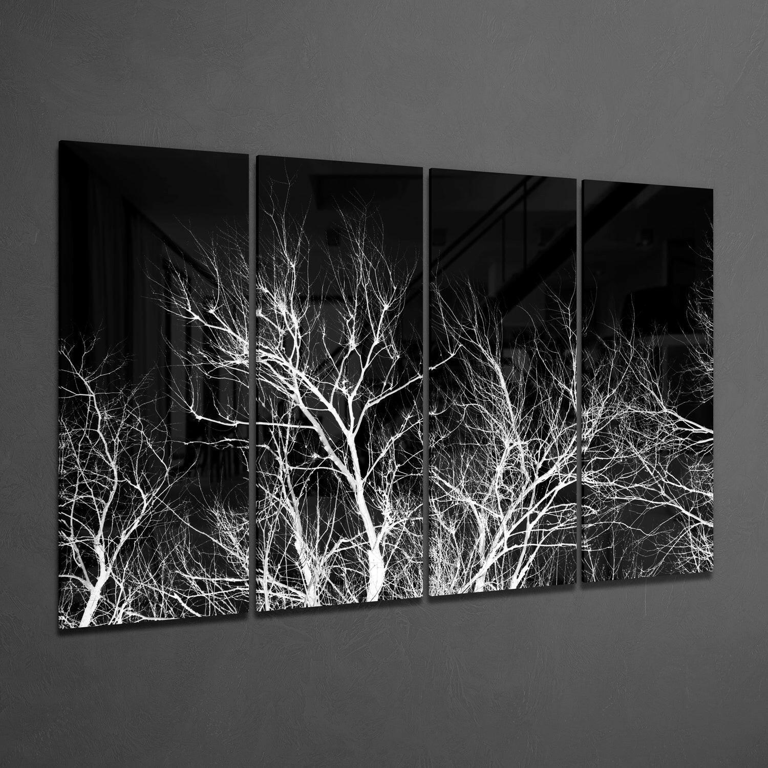 Insigneart USA Night Trees 4 Pieces Mega Glass Wall Art (59"x36")