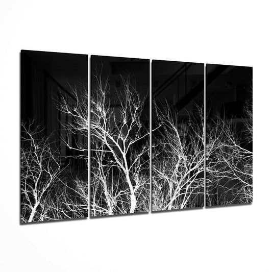 Insigneart USA Night Trees 4 Pieces Mega Glass Wall Art (59"x36")