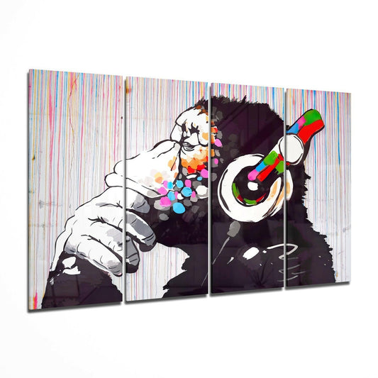 Insigneart USA Feel the Music 4 Pieces Mega Glass Wall Art (59"x36")