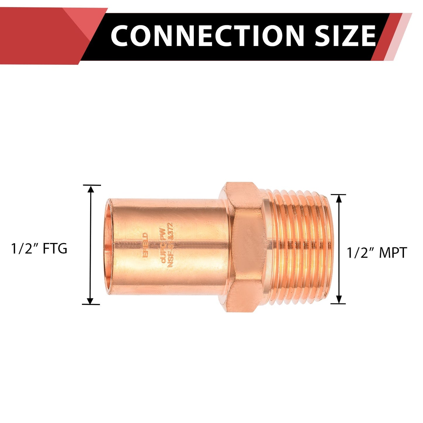 30 Pcs 1/2" FTG Press Copper x Male Threaded Street Adapter (Lead Free)