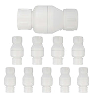 10 Pcs 1-1/2" PVC In-Line Check Valve