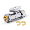 1/2" Push Connect x 1/2" Push Connect Straight Stop Valve, 1/4 Turn (Lead Free) Plumbingsell