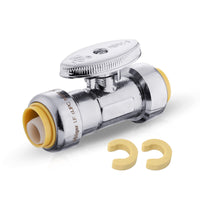 10 Pcs 1/2" Push Connect x 1/2" Push Connect Straight Stop Valve, 1/4 Turn (Lead Free) Plumbingsell
