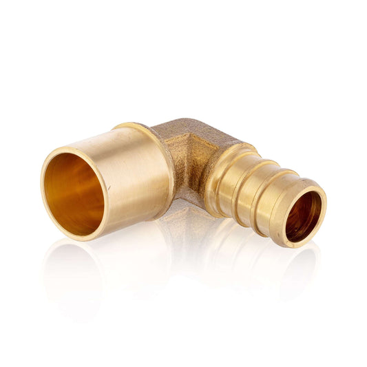 PEX-B Crimp 1/2" PEX x 1/2" Male Copper Sweat Elbow (Lead Free)