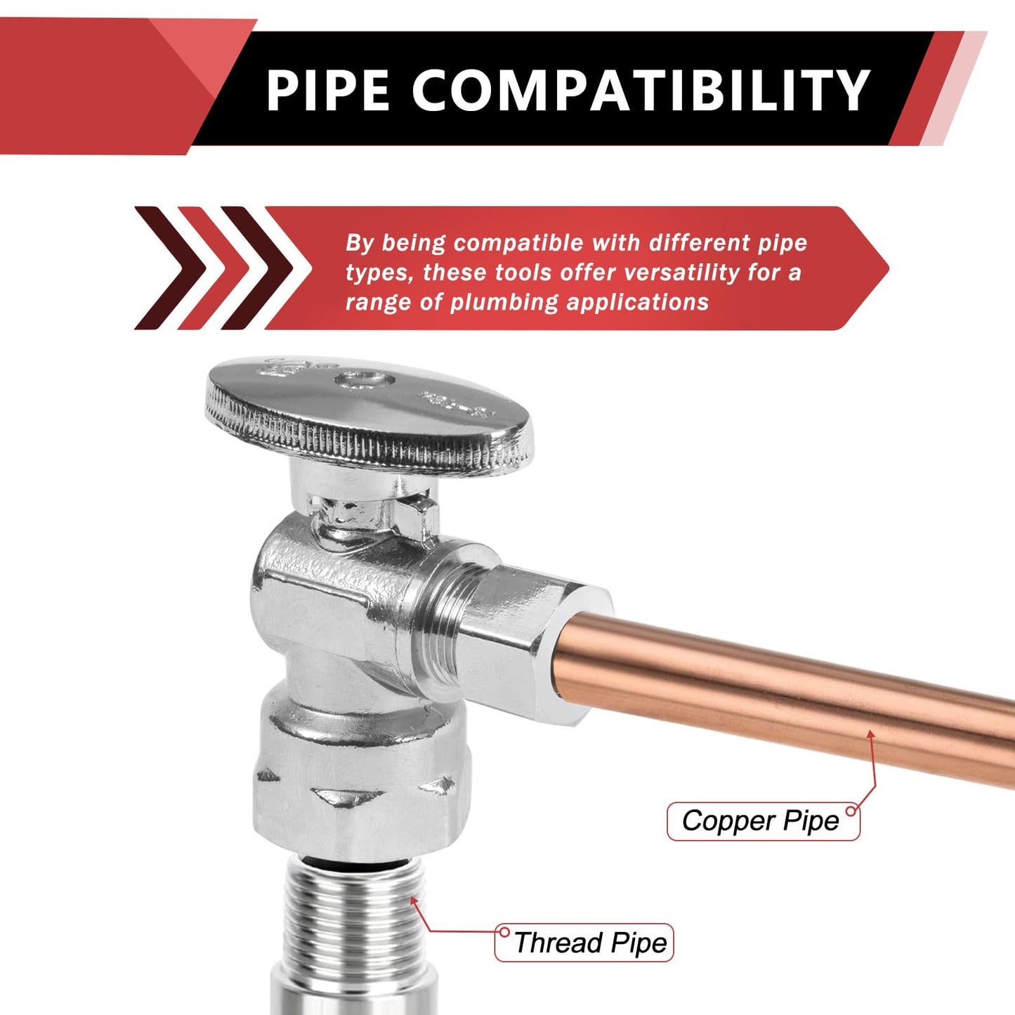 10 Pcs 1/2" FIP x 3/8" OD Compr. Angle Stop Valve, 1/4 Turn (Lead Free)