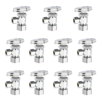 10 Pcs 1/2" Nominal (5/8" OD) Comprx 3/8" OD Compr. Angle Stop Valve, Multi Turn (Lead Free) Plumbingsell