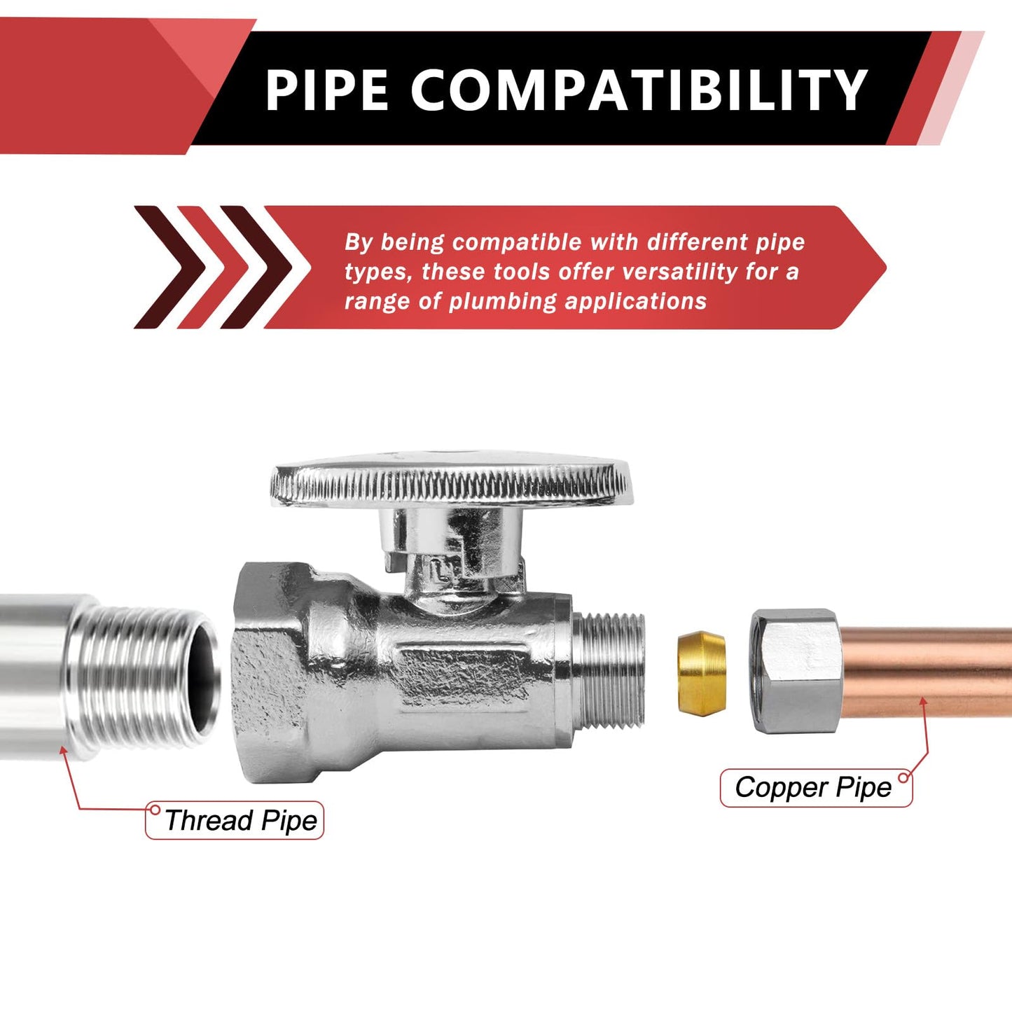 10 Pcs 1/2" FIP x 3/8" OD Compr. Straight Stop Valve, 1/4 Turn (Lead Free)