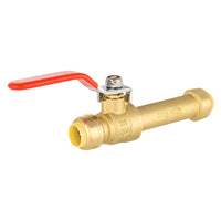 1/2" Push Fit Slip Ball Valve, Red (Lead Free)