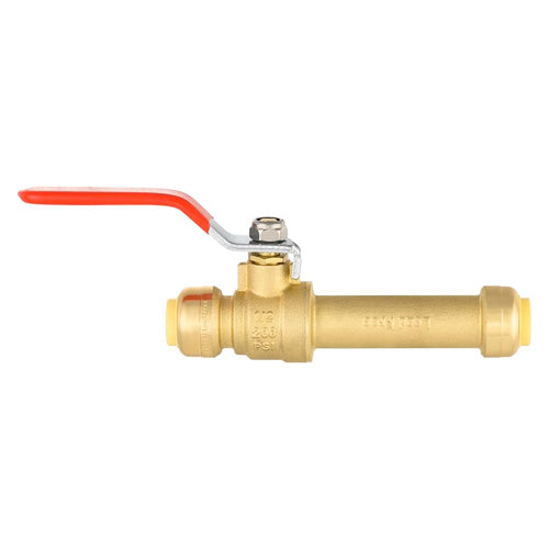 1/2" Push Fit Slip Ball Valve, Red (Lead Free)