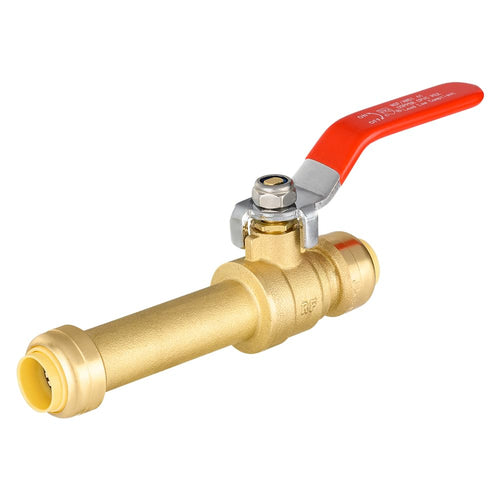 1/2" Push Fit Slip Ball Valve, Red (Lead Free)