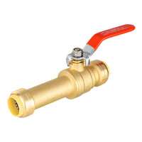 3/4" Push Fit Slip Ball Valves, RED (Lead Free)