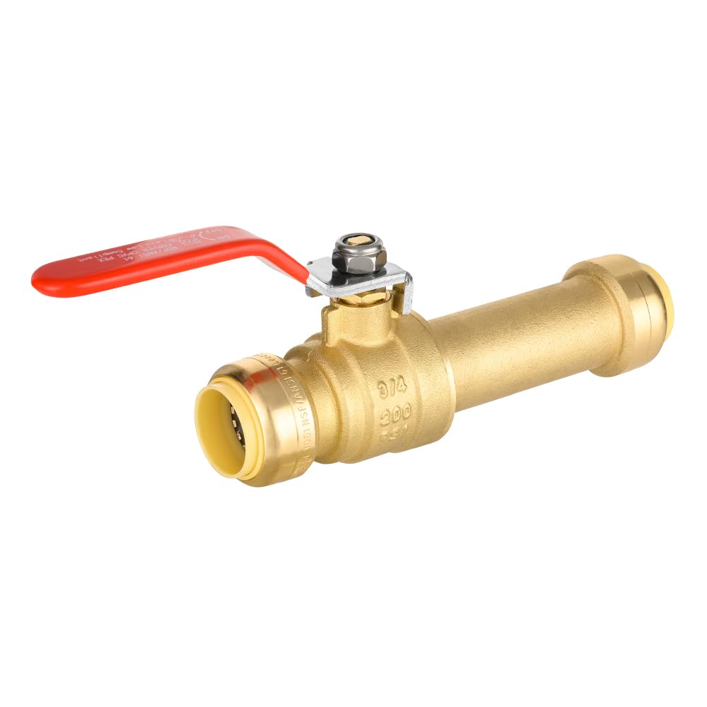 10 Pcs 3/4" Push Fit Slip Ball Valves, RED (Lead Free)