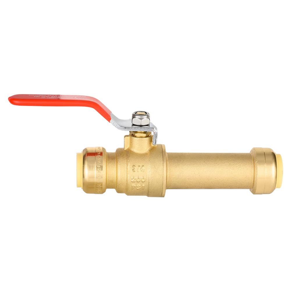 10 Pcs 3/4" Push Fit Slip Ball Valves, RED (Lead Free)